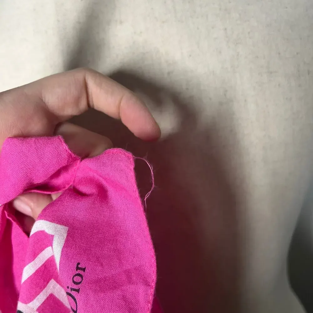 1970s VTG Christian Dior Scarf Pink Seashell Cotton Square 30